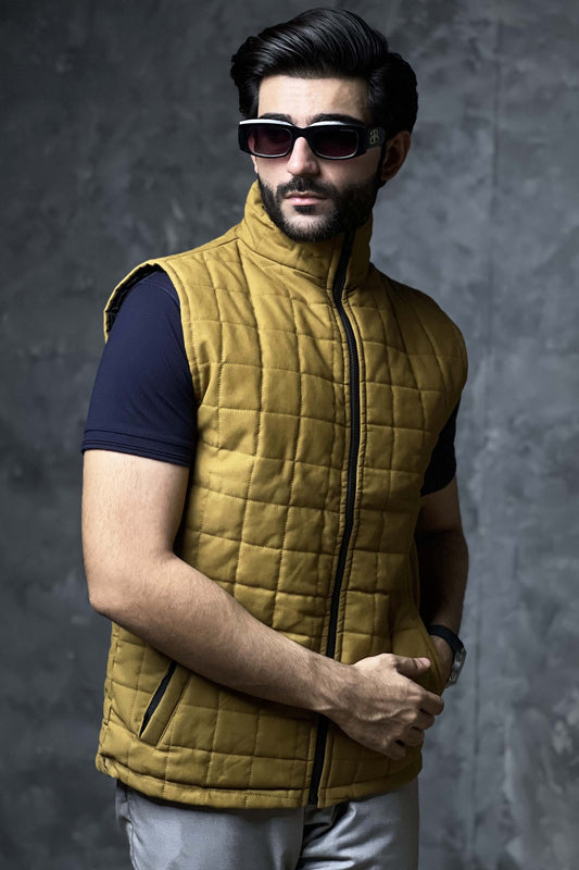 Men’s Mustard Quilted Puffer Jacket