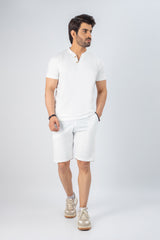 Klasik White Short Sleeve Summer Short Suit