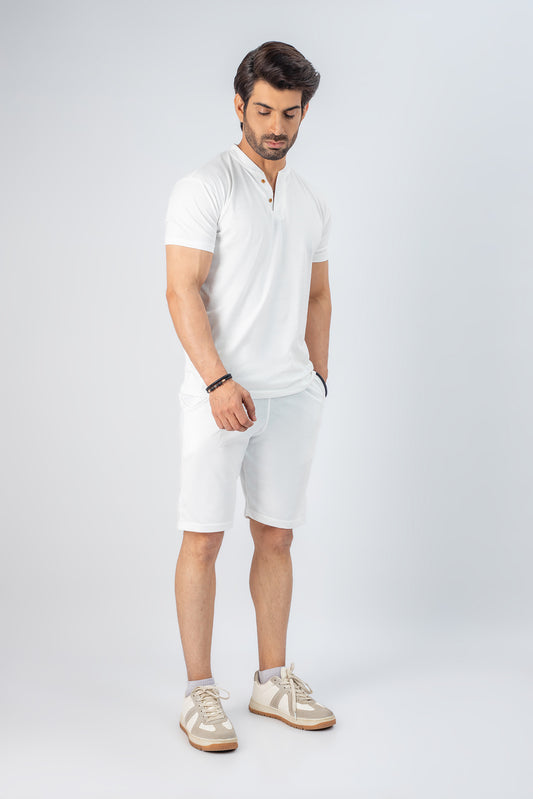 Klasik White Short Sleeve Summer Short Suit