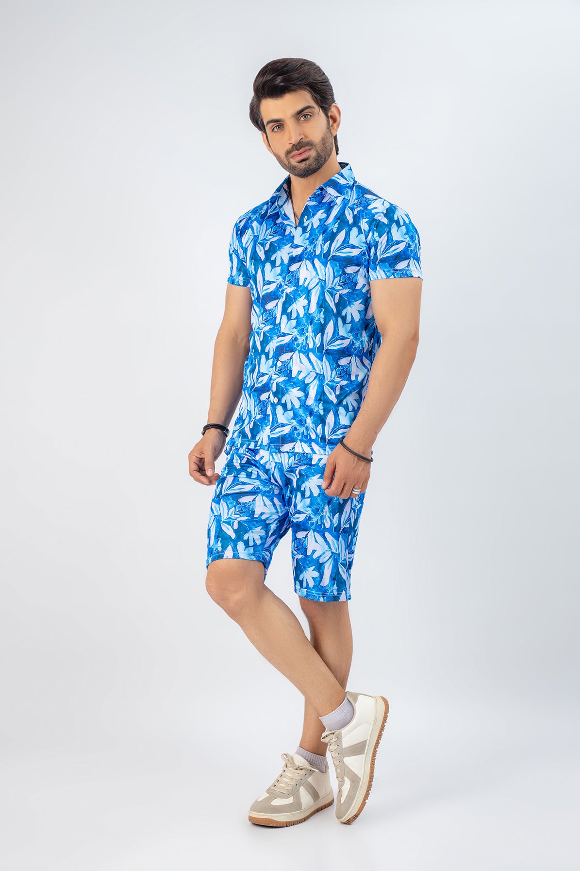 Summer Beach Short Suit with Multi Flower Print